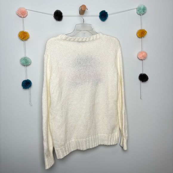 Wooden Ships Happy Christmas Crew White Red Truck Pullover Sweater - Picture 7 of 7